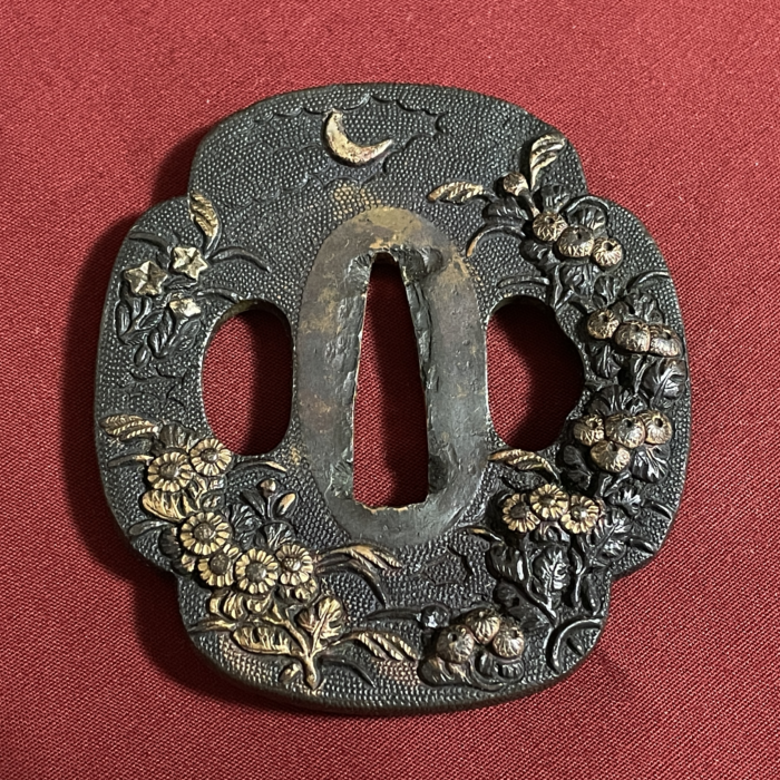 秋草図 美濃鍔 / 05-0006 | 三日月美術 | 日本刀販売・通販